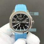 BBF Swiss Replica Patek Philippe 5167A Aquanaut Sky Blue Rubber Strap Watch 